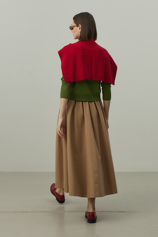 Kare Parçalı Atkı Kırmızı