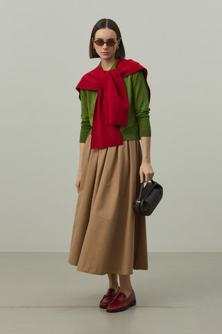 Kare Parçalı Atkı Kırmızı