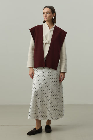 Kare Parçalı Atkı Koyu Bordo