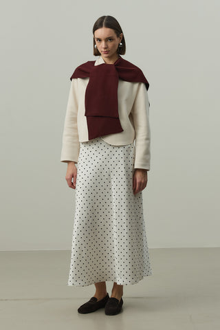 Kare Parçalı Atkı Koyu Bordo