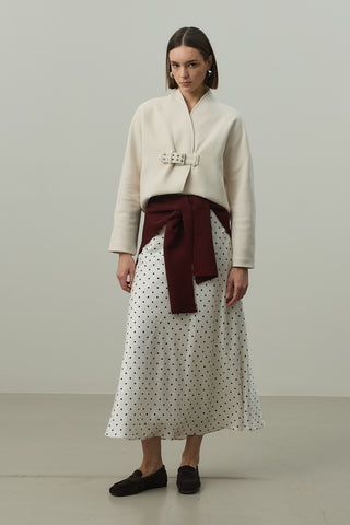 Kare Parçalı Atkı Koyu Bordo