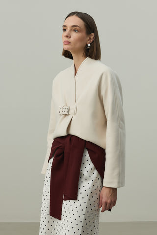 Kare Parçalı Atkı Koyu Bordo