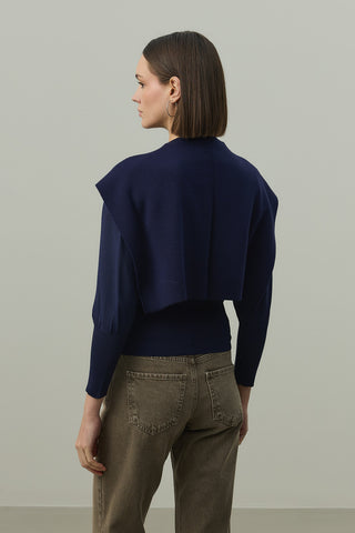 Kare Parçalı Atkı Lacivert