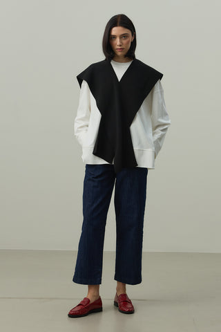 Kare Parçalı Atkı Siyah