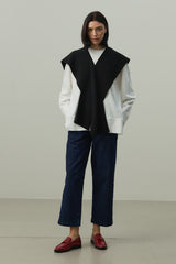 Kare Parçalı Atkı Siyah