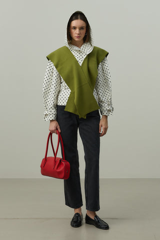 Kare Parçalı Atkı Yeşil