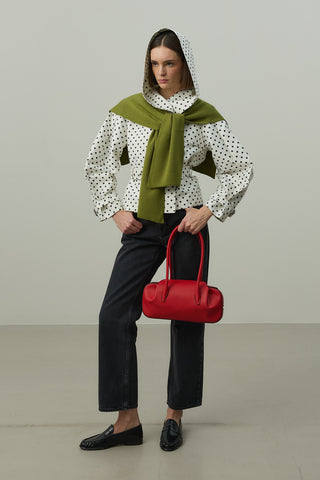 Kare Parçalı Atkı Yeşil