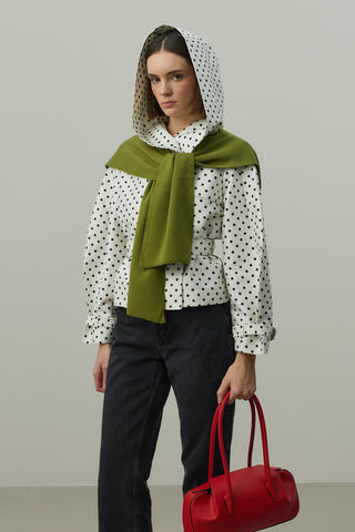 Kare Parçalı Atkı Yeşil