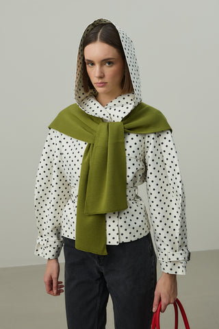 Kare Parçalı Atkı Yeşil