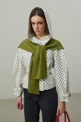 Kare Parçalı Atkı Yeşil