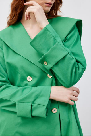 Kare Yaka Kadın Ceket Yeşil Yeşil