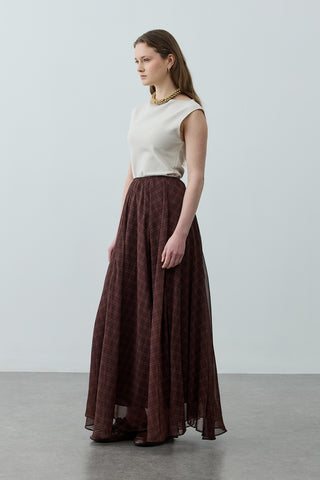 Kareli Etek Kahverengi