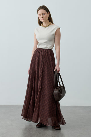 Kareli Etek Kahverengi