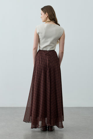 Kareli Etek Kahverengi