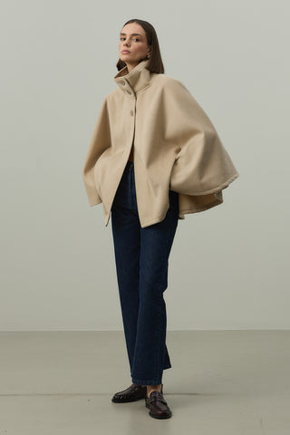 Kaşe Panço Ceket Bej
