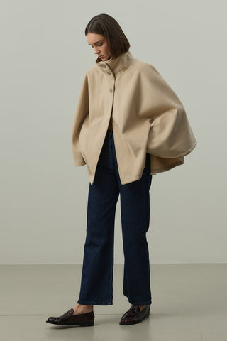 Kaşe Panço Ceket Bej