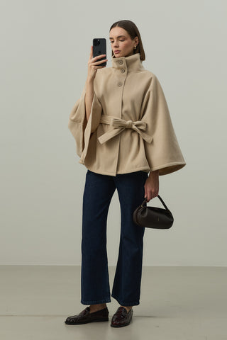 Kaşe Panço Ceket Bej