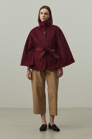 Kaşe Panço Ceket Bordo