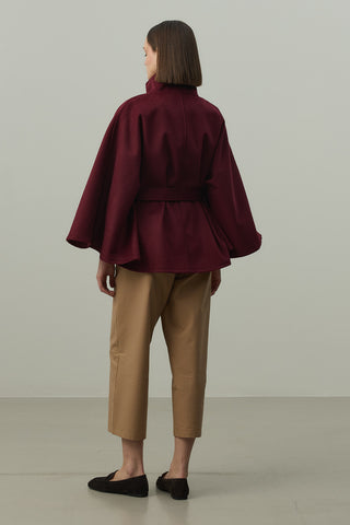 Kaşe Panço Ceket Bordo