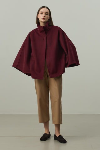 Kaşe Panço Ceket Bordo