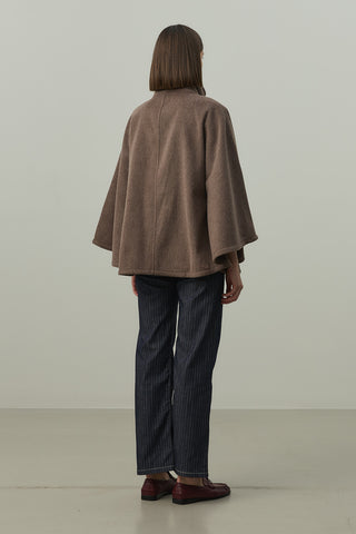 Kaşe Panço Ceket Kahverengi