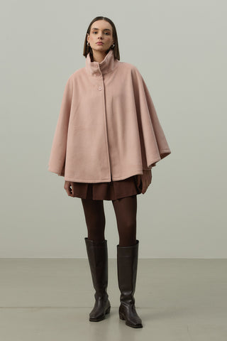 Kaşe Panço Ceket Pembe