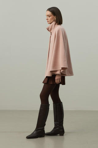 Kaşe Panço Ceket Pembe