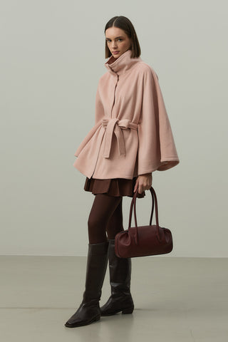 Kaşe Panço Ceket Pembe