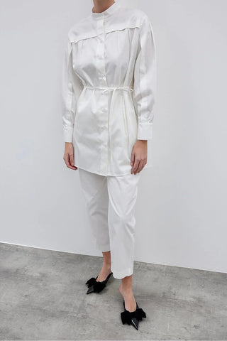 Layered Detail Shirt Ecru