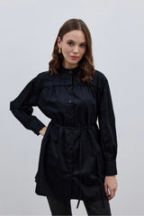 Layered Detailed Shirt Black