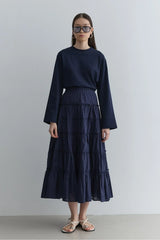 Layered Skirt Navy Blue