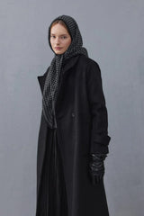 Houndstooth Hooded Scarf Black
