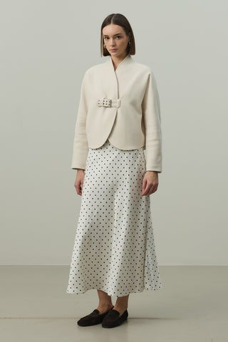 Kemer Detaylı Kaşe Ceket Taş