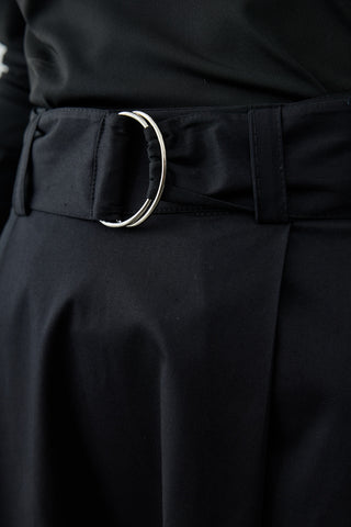 Kemerli Gabardin Etek Siyah