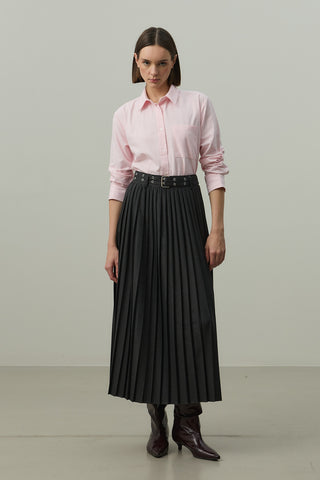 Kemerli Plise Etek Antrasit