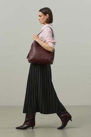 Kemerli Plise Etek Antrasit