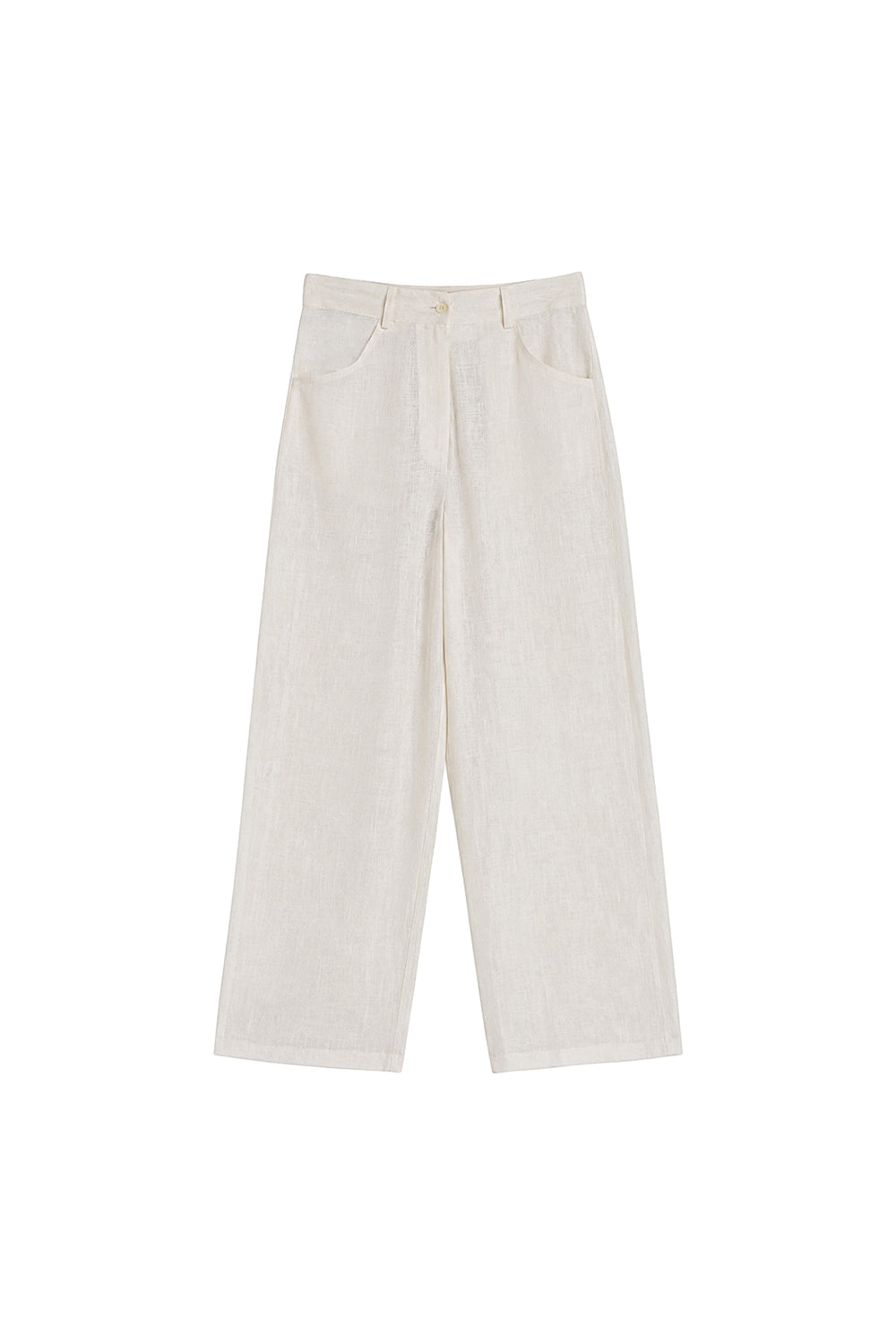 Keten Barrel Pantolon Ekru