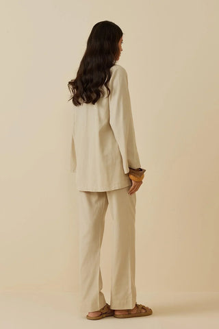 Linen Shirt Jacket Dark Beige