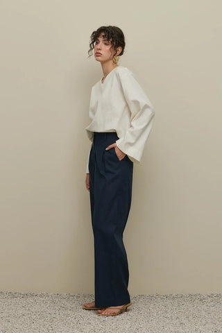 Keten Straight Pantolon Lacivert