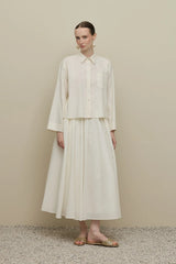 Kimono Short Sleeve Linen Shirt White