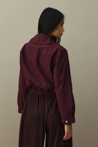 Kısa Bomber Ceket Bordo