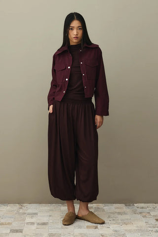 Kısa Bomber Ceket Bordo