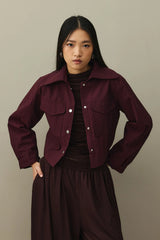 Kısa Bomber Ceket Bordo