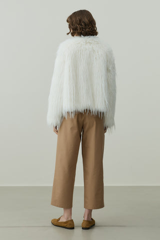 Kısa Kürk Kaban Bej