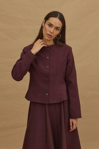 Kısa Pensli Ceket Bordo - Fahhar Design