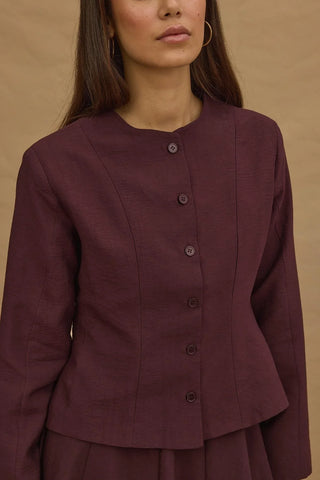 Kısa Pensli Ceket Bordo - Fahhar Design