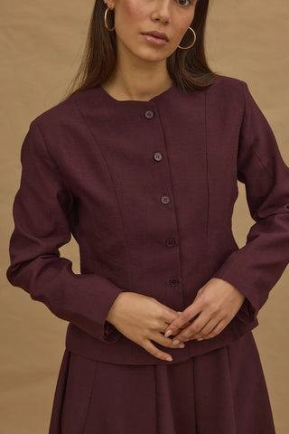 Kısa Pensli Ceket Bordo - Fahhar Design