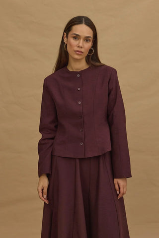 Kısa Pensli Ceket Bordo - Fahhar Design