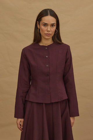 Kısa Pensli Ceket Bordo - Fahhar Design