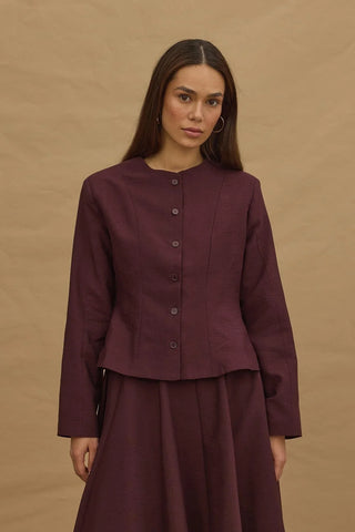 Kısa Pensli Ceket Bordo - Fahhar Design